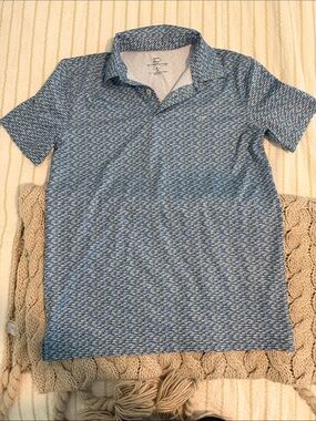 Southern Tide Blue Patterned Kids Polo